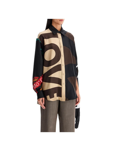 Patchwork Silk Shirt-Moschino-JOHN JULIA