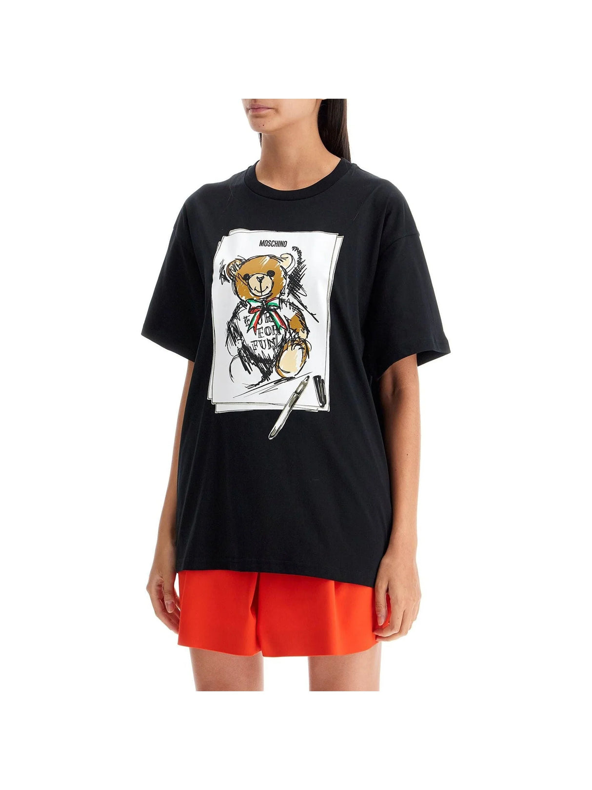 MOSCHINO-Teddy Bear Oversized Organic Cotton T-Shirt -JOHN JULIA.