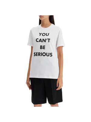 MOSCHINO-You Can't Be Serious Organic Cotton T-Shirt -JOHN JULIA.