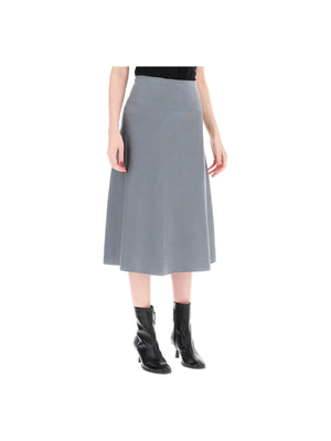 Flared Knit Wool Skirt-MRZ-JOHN JULIA