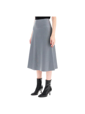 Flared Knit Wool Skirt-MRZ-JOHN JULIA