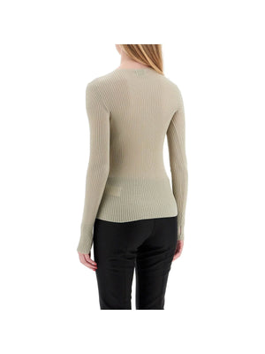 Ribbed Wool High Neck Sweater-MRZ-JOHN JULIA