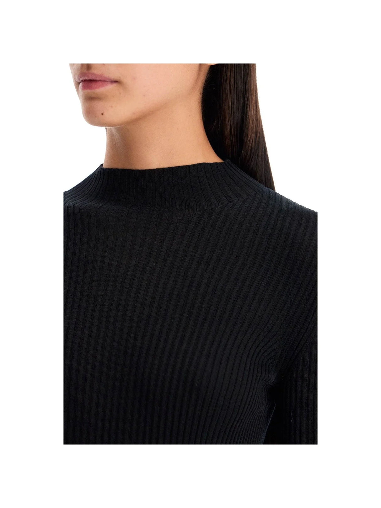 Ribbed Wool High Neck Top-MRZ-JOHN JULIA