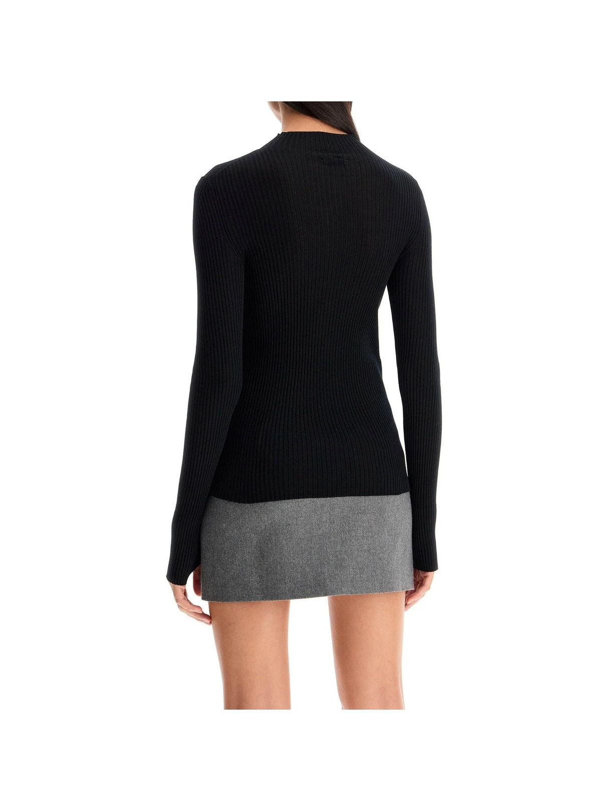 Ribbed Wool High Neck Top-MRZ-JOHN JULIA