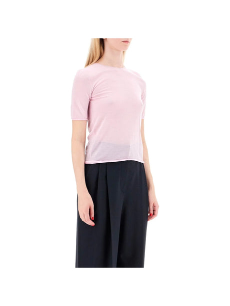 Short-Sleeved Wool Knit Top-MRZ-JOHN JULIA