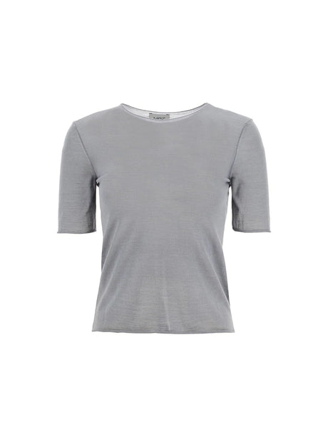 Short-Sleeved Wool Knit Top-MRZ-JOHN JULIA