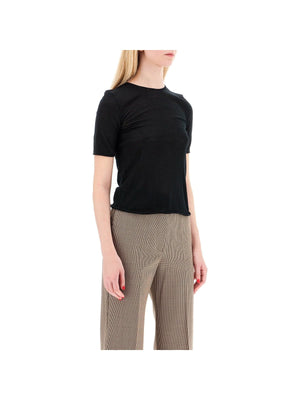 Short-sleeved Wool Knit Top-MRZ-JOHN JULIA