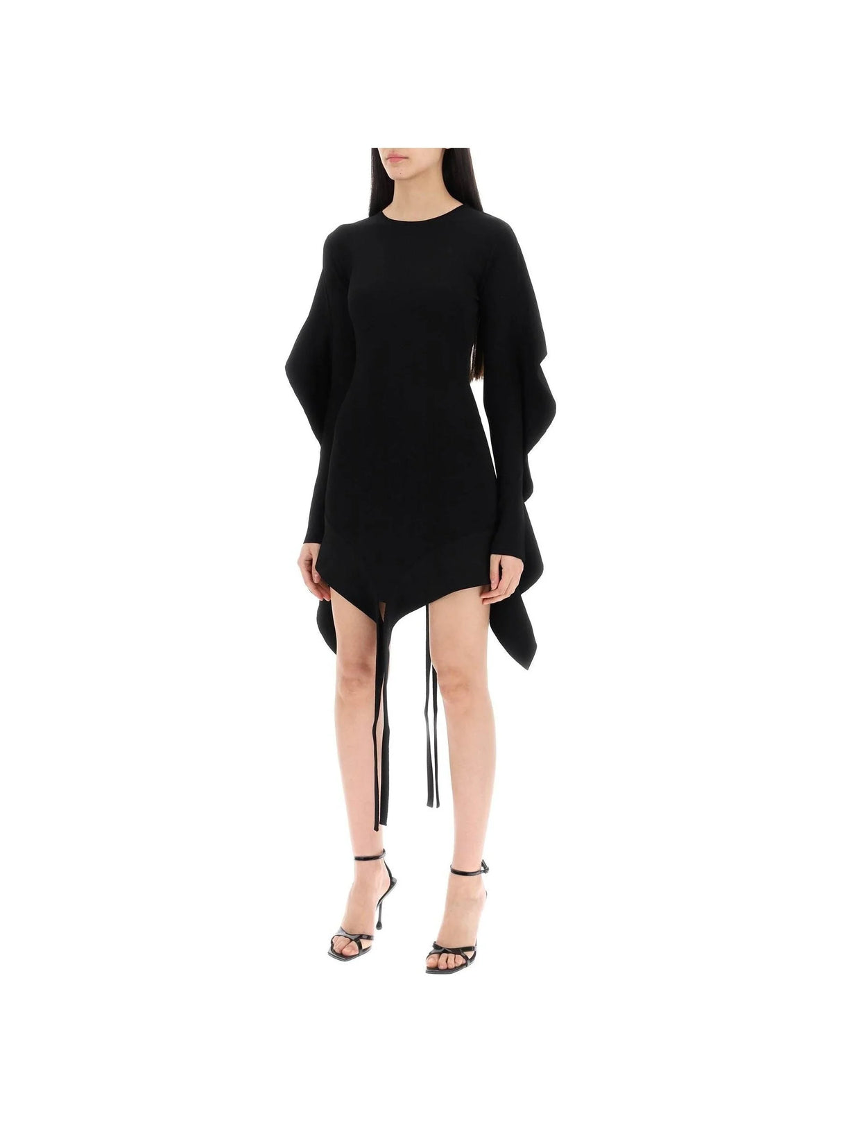 Asymmetric Ruffle Knit Mini Dress - Women > Clothing > Dresses > Mini