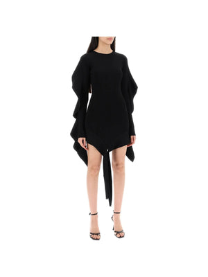 Asymmetric Ruffle Knit Mini Dress - Women > Clothing > Dresses > Mini