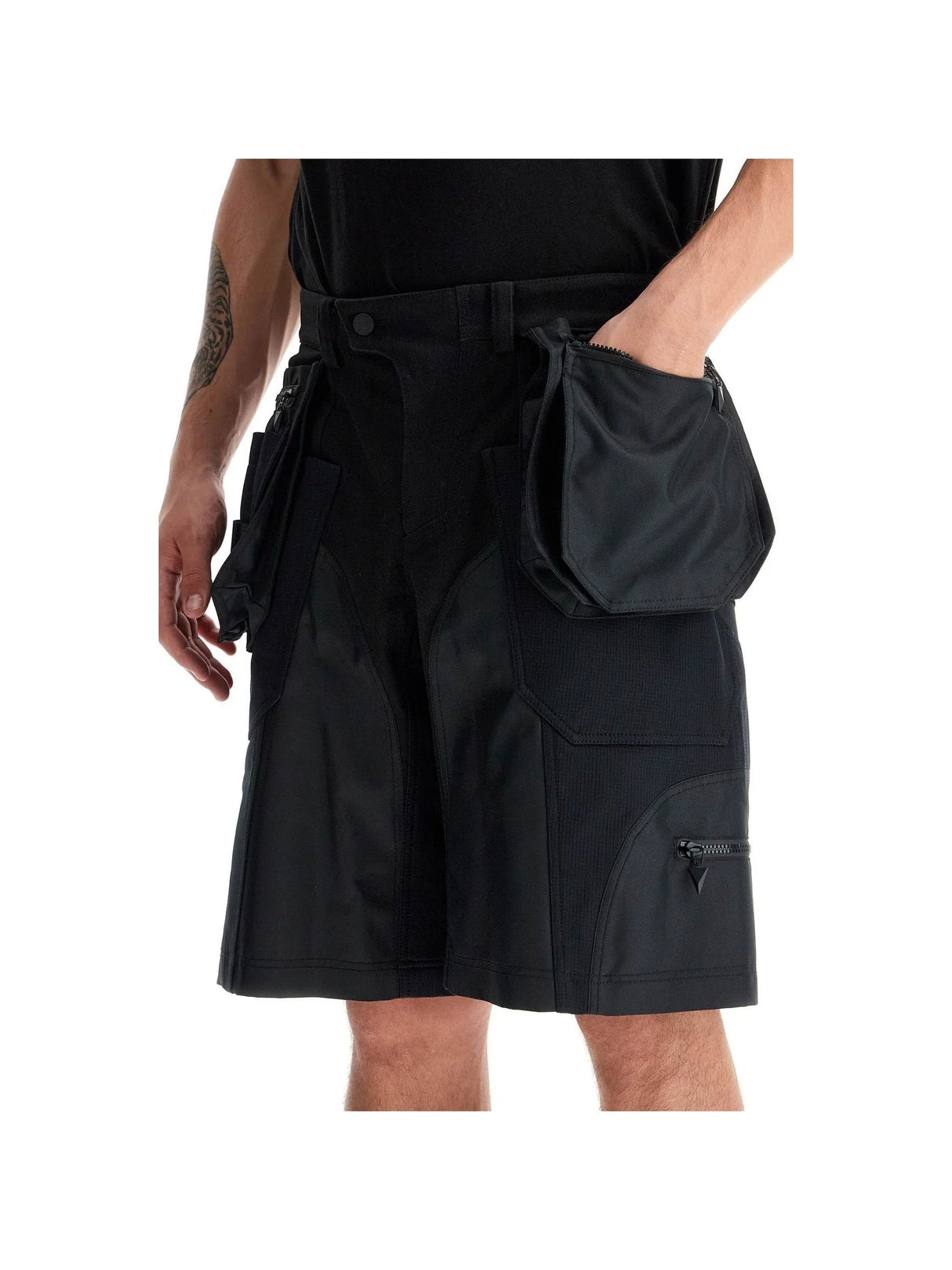 Cargo Bi-Material Shorts-Mugler-JOHN JULIA