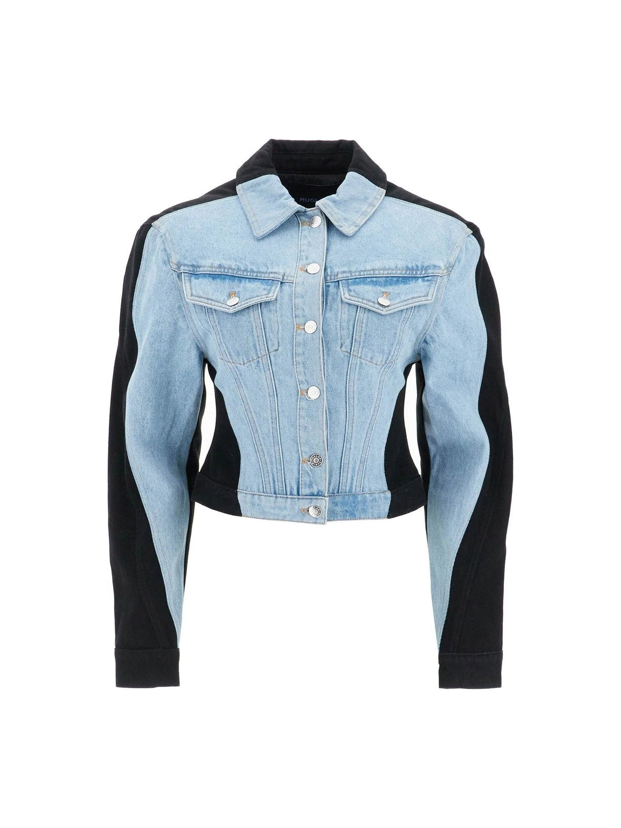 Denim Contrast Jacket-Mugler-JOHN JULIA