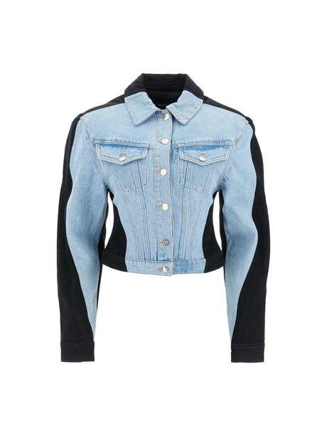 Denim Contrast Jacket-Mugler-JOHN JULIA