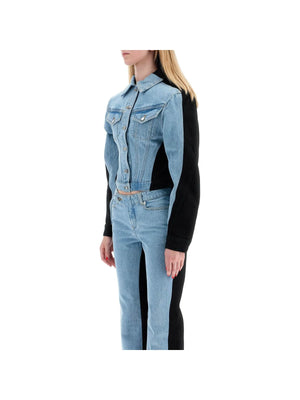 Denim Contrast Jacket-Mugler-JOHN JULIA