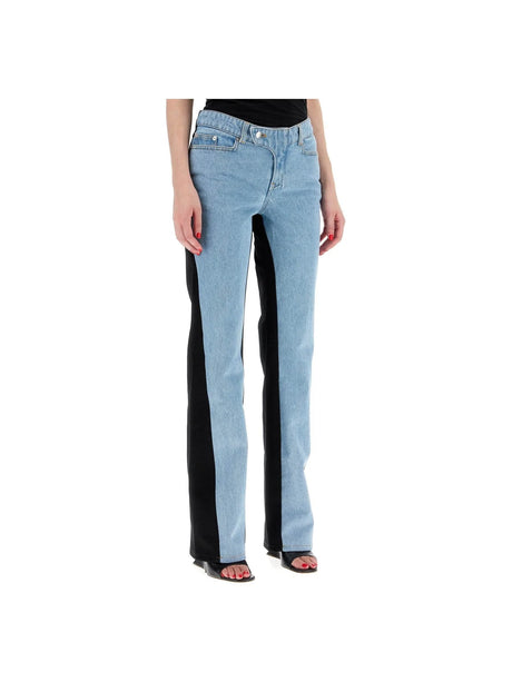 Straight-Leg Bicolor Jeans-Mugler-JOHN JULIA