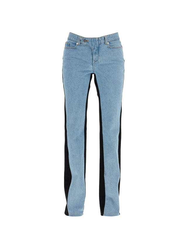 Straight-Leg Bicolor Jeans-Mugler-JOHN JULIA