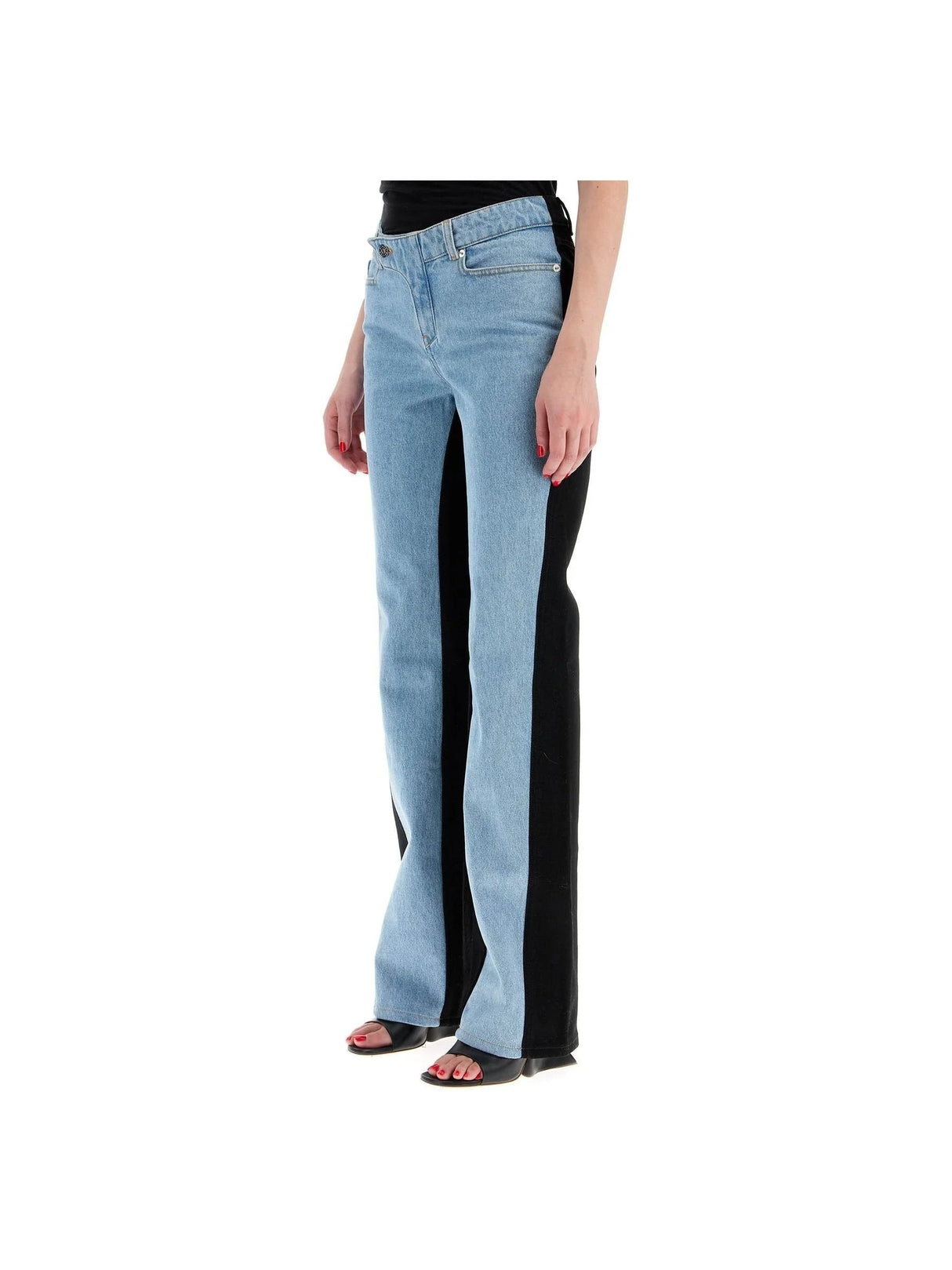 Straight-Leg Bicolor Jeans-Mugler-JOHN JULIA