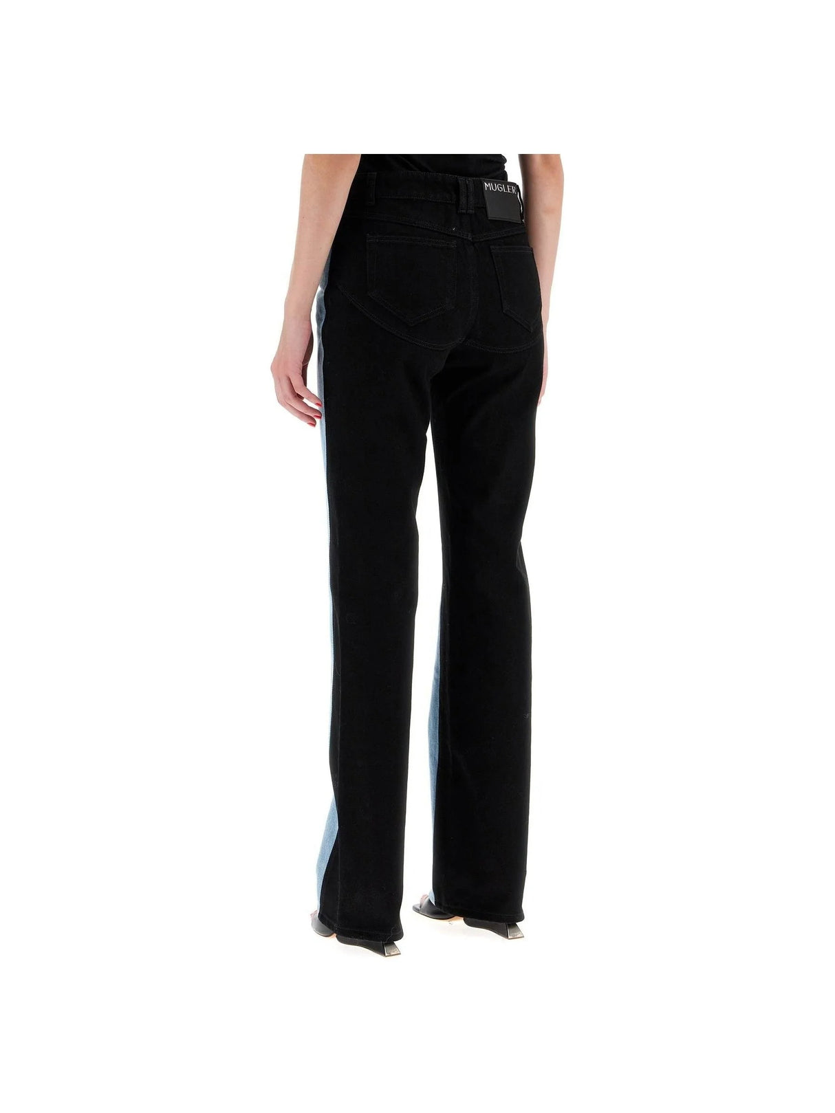 Straight-Leg Bicolor Jeans-Mugler-JOHN JULIA