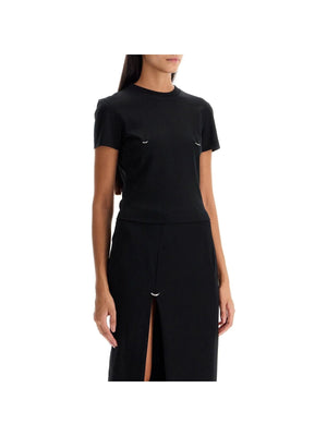 MUGLER-Cropped Piercing T-shirt-JOHN JULIA