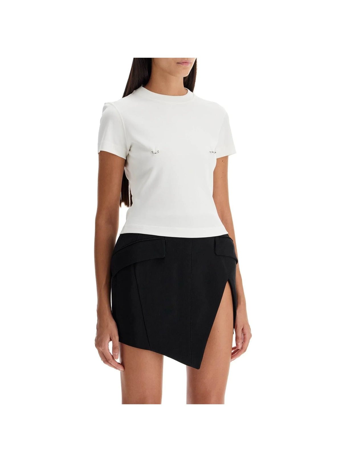 Cropped T-shirt With Piercing