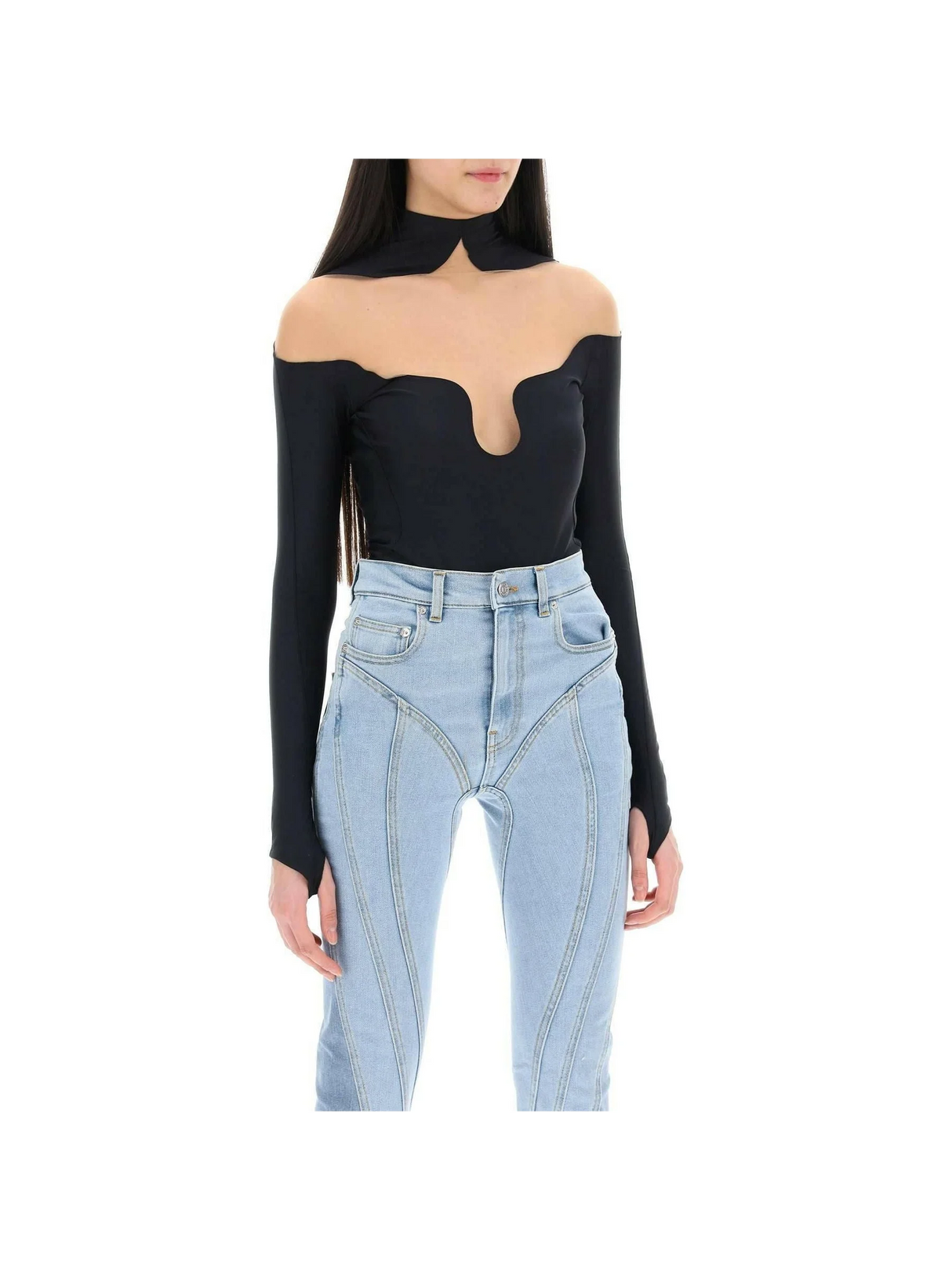 Long Sleeve Illusion Bodysuit MUGLER JOHN JULIA.