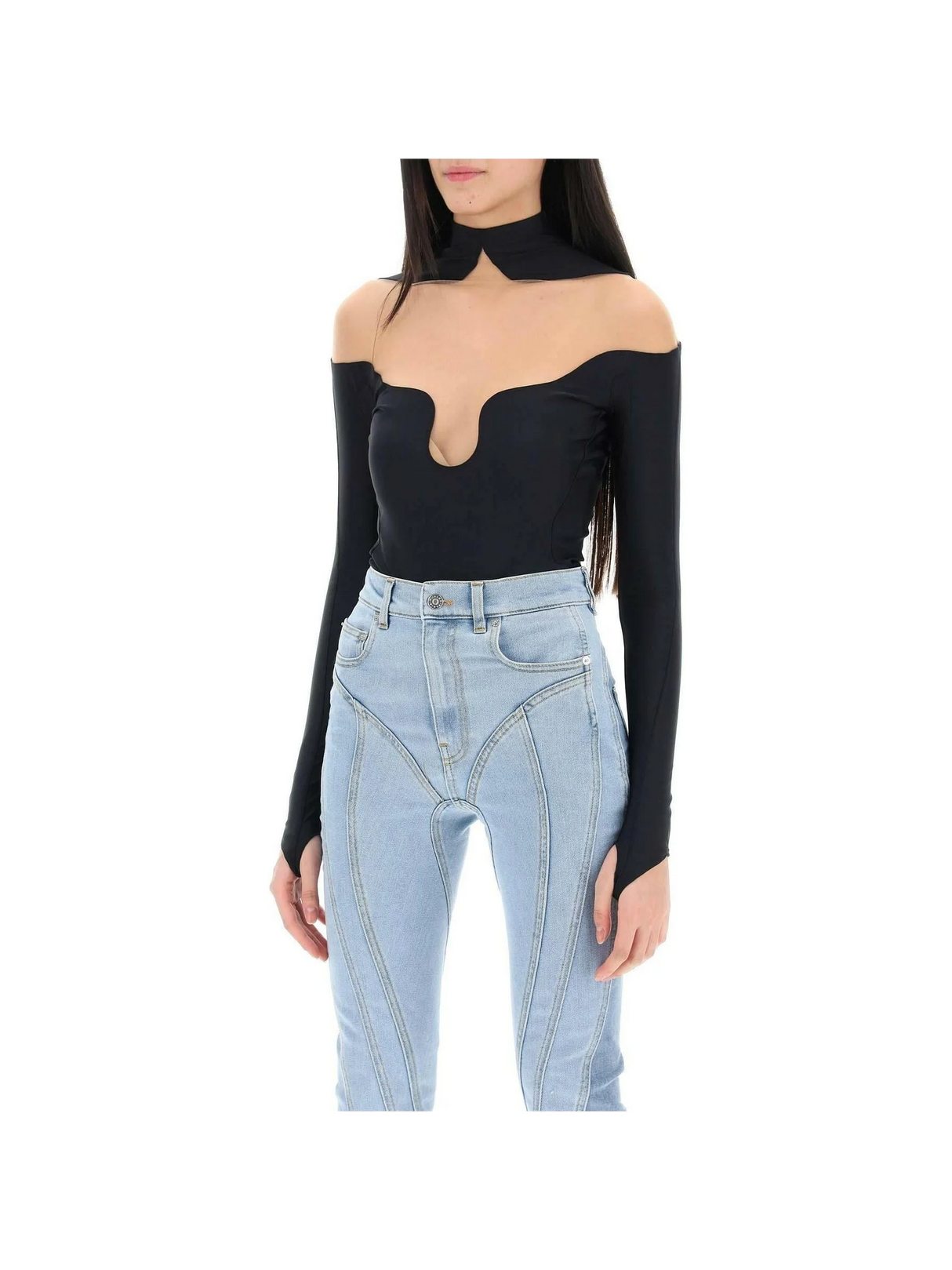 Long Sleeve Illusion Bodysuit MUGLER JOHN JULIA.