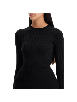 Ribbed Knit Top With Long Sleeves