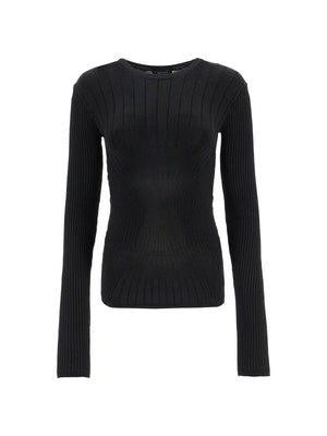 Ribbed Knit Top With Long Sleeves