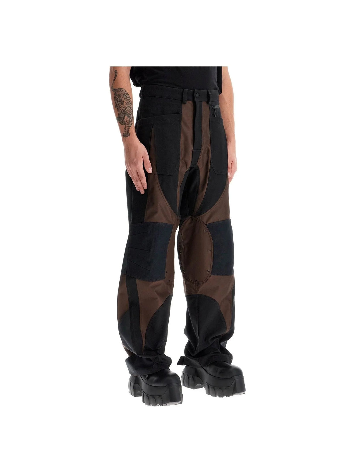 Patchwork Denim Cargo Pants-Mugler-JOHN JULIA