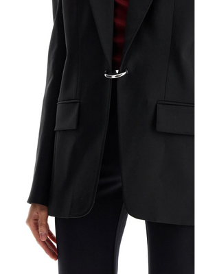 Single-Breasted Piercing Tailored Blazer-Mugler-JOHN JULIA