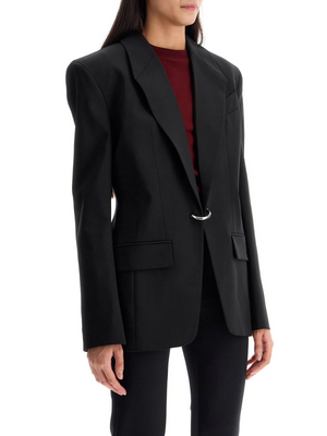 Single-Breasted Piercing Tailored Blazer-Mugler-JOHN JULIA