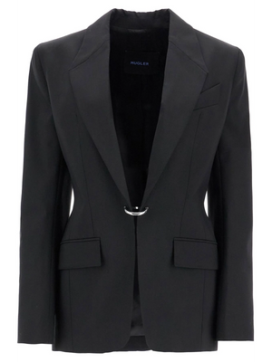 Single-Breasted Piercing Tailored Blazer-Mugler-JOHN JULIA