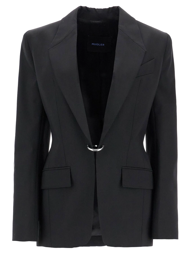 Single-Breasted Piercing Tailored Blazer-Mugler-JOHN JULIA