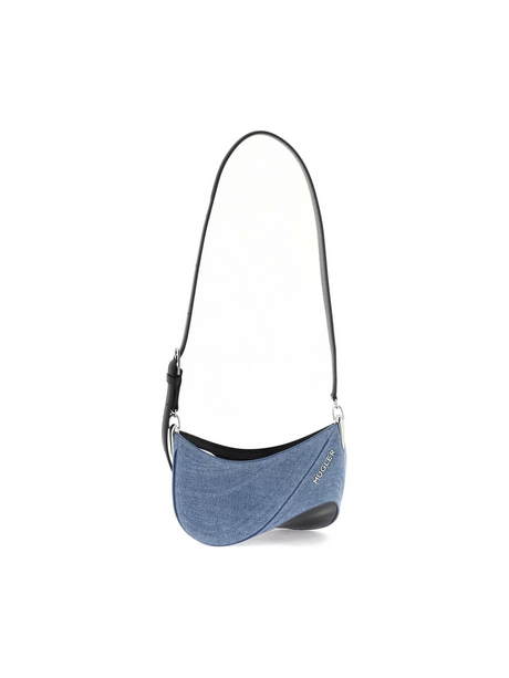 Small Denim Spiral Curve 01 Shoulder Bag MUGLER JOHN JULIA.