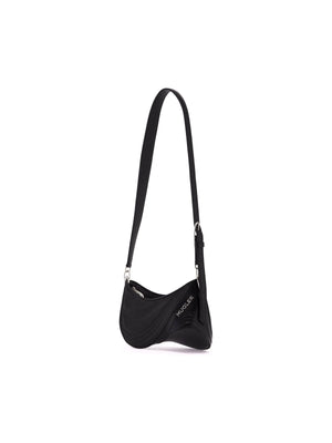 MUGLER-Spiral Curve Leather Shoulder Bag-JOHN JULIA