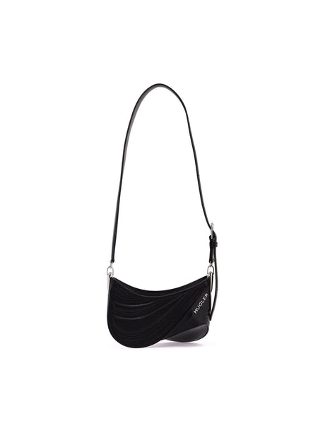 MUGLER-Spiral Curve Leather Shoulder Bag-JOHN JULIA