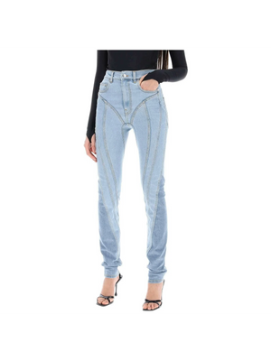 Spiral Two Tone Skinny Jeans MUGLER JOHN JULIA.