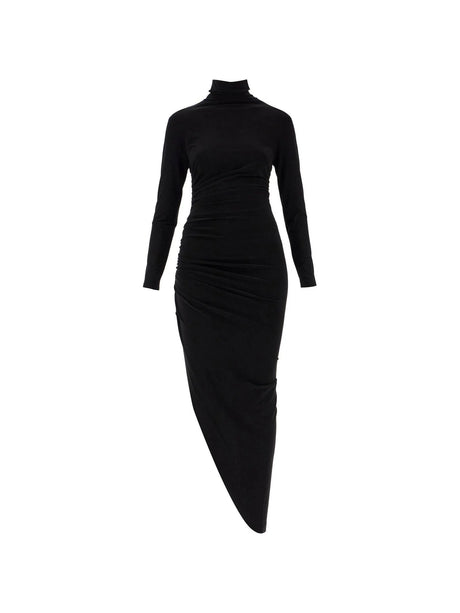 Asymmetric High-Neck Jersey Dress-Norma Kamali-JOHN JULIA