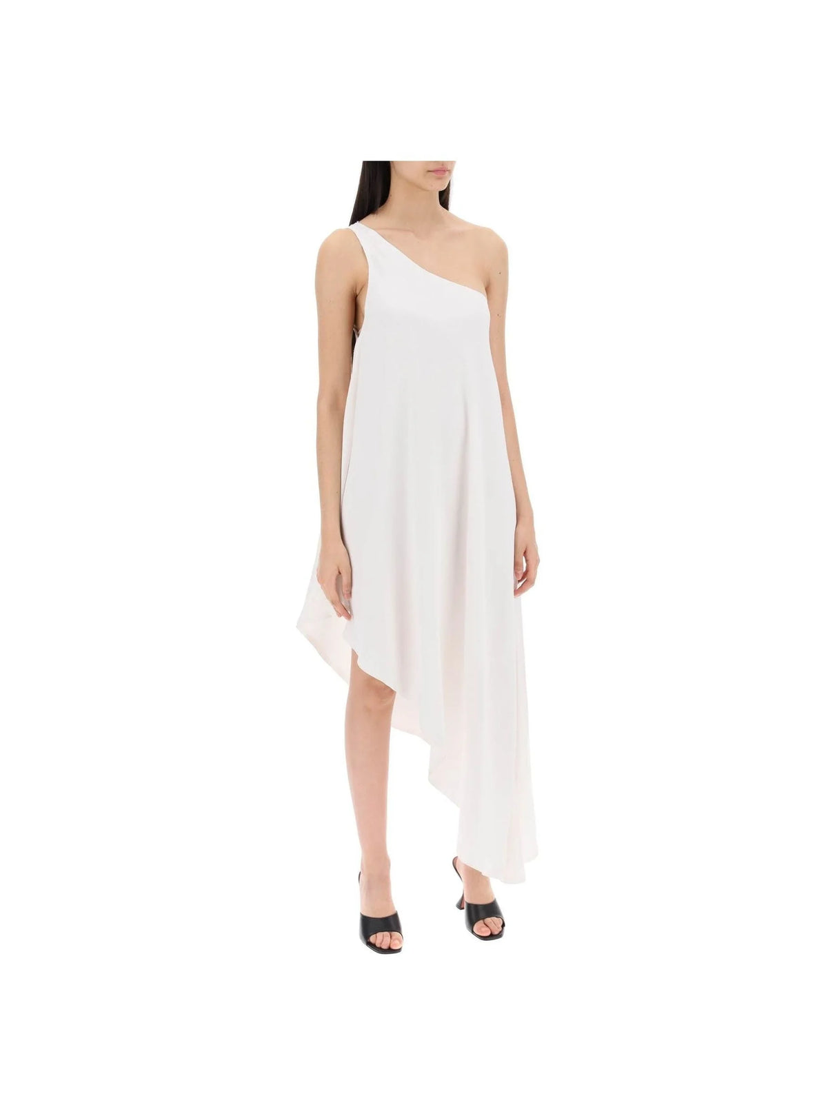 One-Shoulder Satin Dress - Women > Clothing > Dresses > Midi