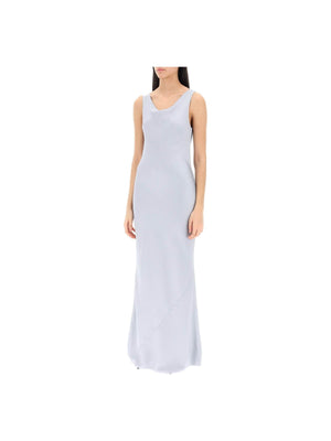 Satin Drape Neck Gown