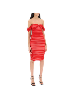 Techno Mesh Draped Dress