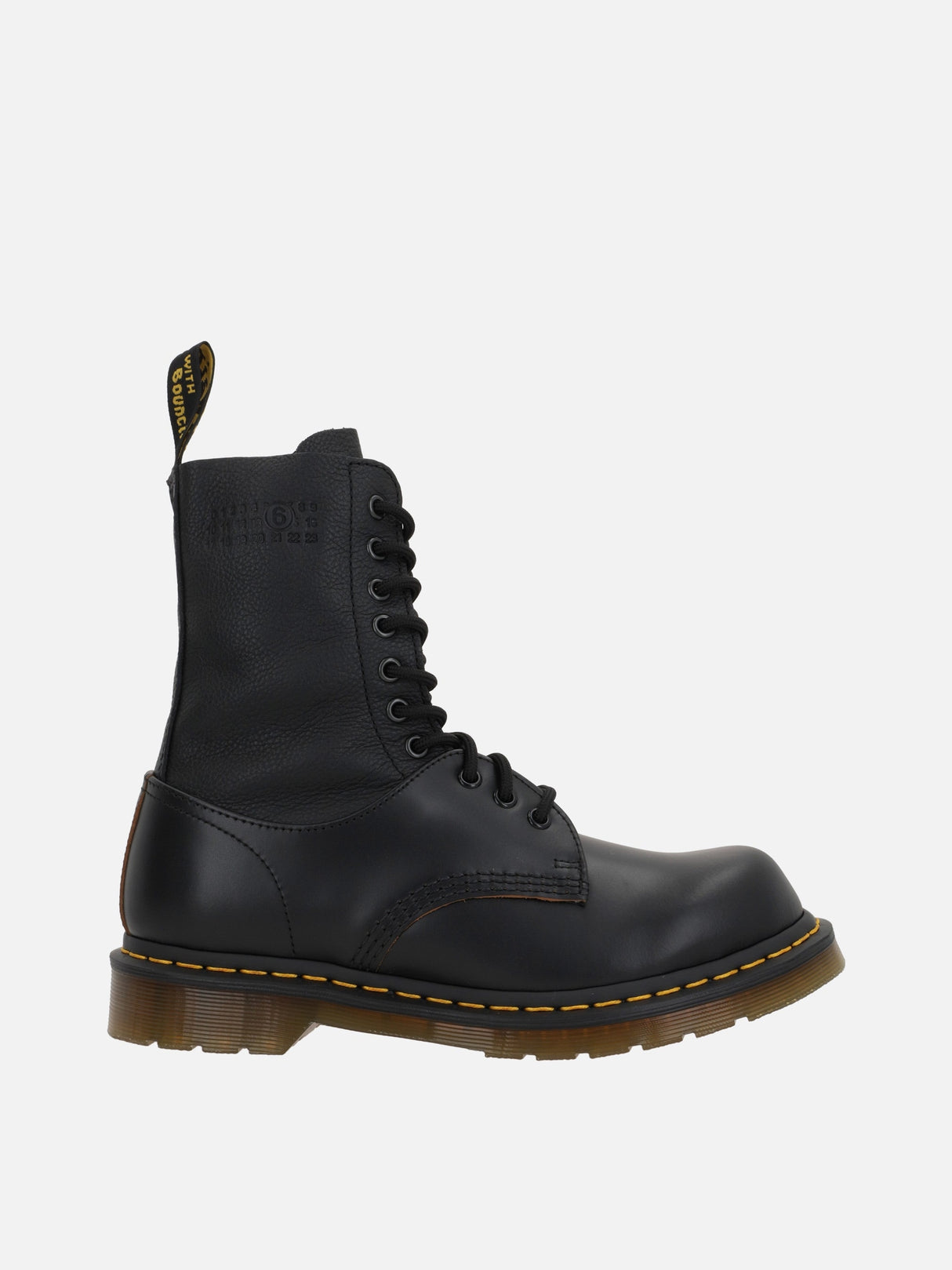 1490 Twist Mm6 Smooth And Grainy Leather Combat Boots-MM6-JOHN JULIA