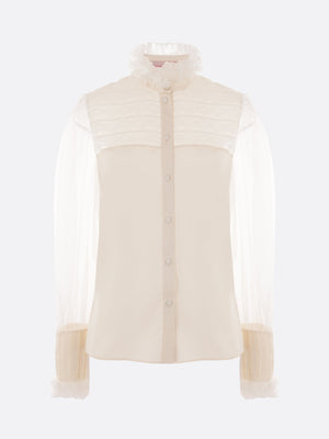 Shantung Organza Lace Shirt-Valentino Garavani-JOHN JULIA