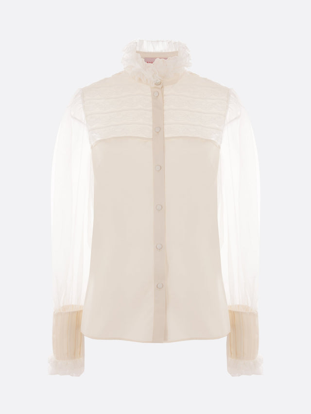 Shantung Organza Lace Shirt-Valentino Garavani-JOHN JULIA