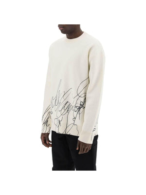 OAMC-Scribble Print Wool and Cotton-Blend Sweater-JOHN JULIA