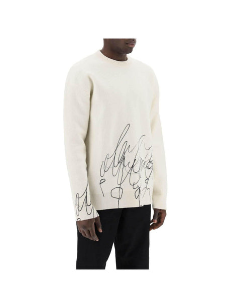 OAMC-Scribble Print Wool and Cotton-Blend Sweater-JOHN JULIA