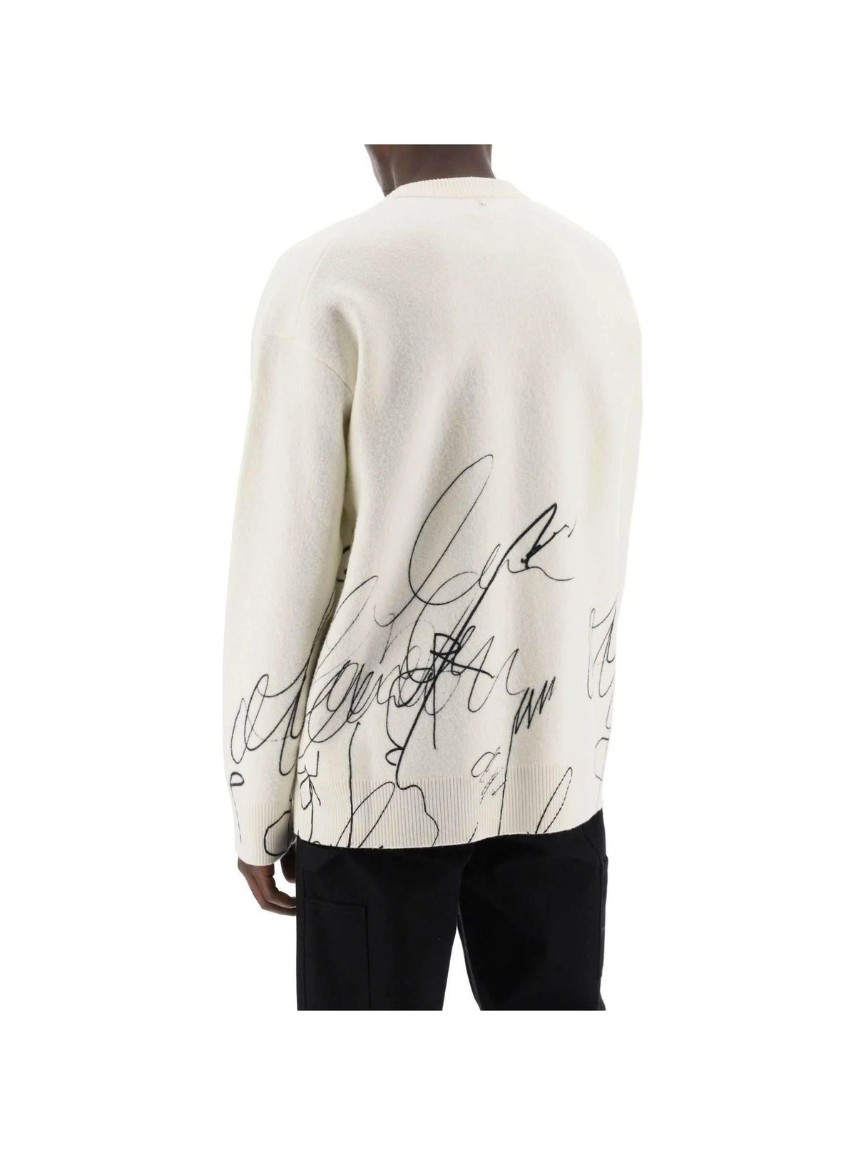 OAMC-Scribble Print Wool and Cotton-Blend Sweater-JOHN JULIA