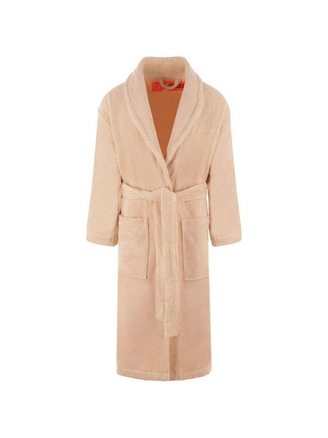 Arrow Pattern Cotton Bathrobe-Off-White-JOHN JULIA