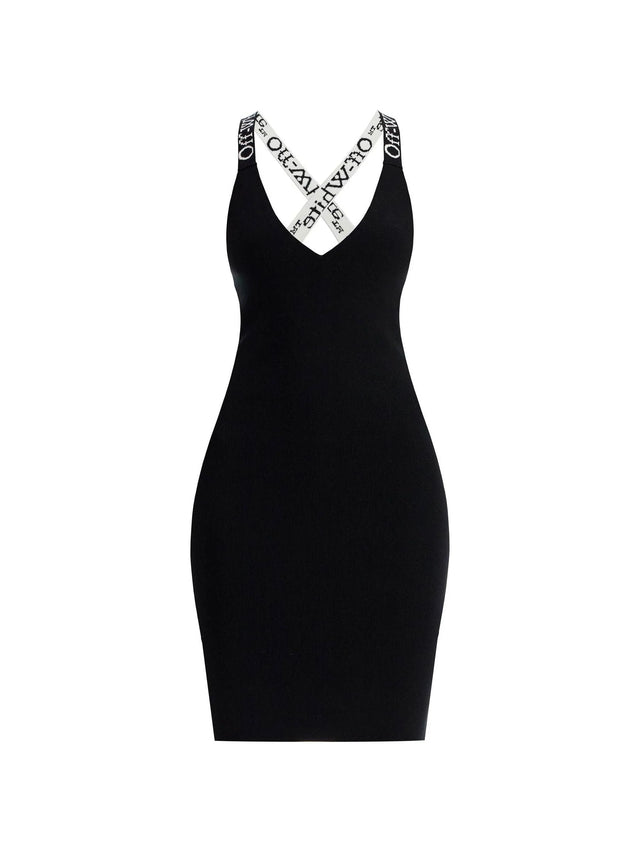 Branded Strap Knitted Mini Dress - XXXS - Women > Clothing > Dresses > Mini