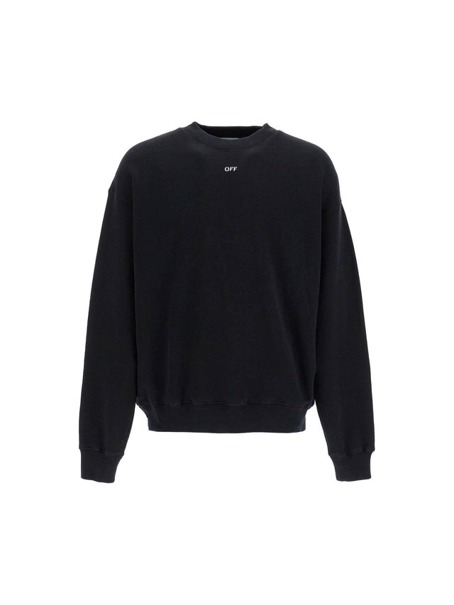 OFF-WHITE-Brushed Cotton Sweatshirt OFF Print-JOHN JULIA