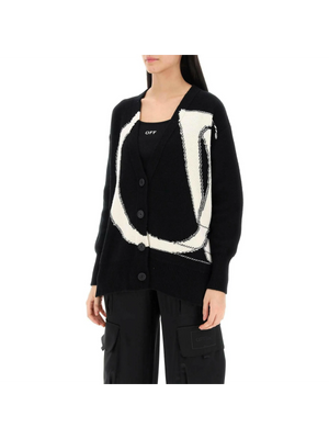 Cardigan With Maxi Ow Logo OFF-WHITE JOHN JULIA.